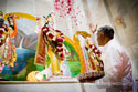 Pujya Deepakbhai Showering Flowers to Lords